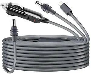 Starlink Mini 3 in 1 DC Power Cable 16.4FT, 12-24V DC Male to USB Type-C Car Cigarette Cable, 100W Jack Cord Charging Adapter for Starlink Mini, Plug and Play