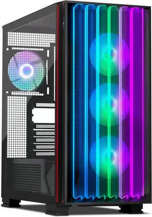 YEYIAN Mirage X Full Tower Gaming PC Case,1.0mm Metal Chassis,Tempered Glass,Front Panel Support 420mm Radiator Liquid Cooling,9 ARGB Fans,Compatible with ATX 2.0/3.0,M-ATX & ITX,High-Airflow Design