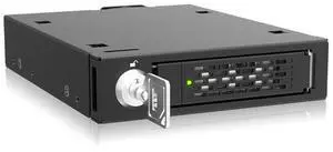 2.5" U.2/U.3 NVMe SSD PCIe 5.0 Mobile Rack Enclosure for External 3.5" Drive Bay (1 x MCIO 4i SFF-TA-1016) - ToughArmor MB601V5K-B