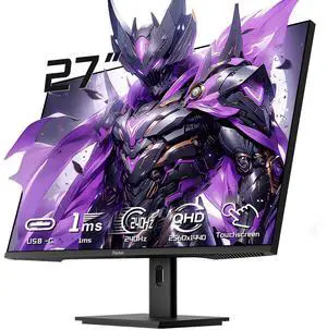 27 Inch Touch Screen Monitor 2K 240Hz QHD 2560x1440 IPS Computer Monitor, HDMI & Type C & USB & DisplayPorts, 10-Point Multi Touch PC Display for Business & Gaming, Frameless, 240Hz, VESA