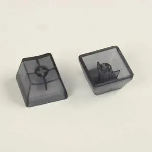 Elacgap OEM Profile Blank Keycaps ABS Frosted Transparent Translucent 1U R4 Keycap for MX switches Mechanical Keyboard (Transparent Black, 100pcs)