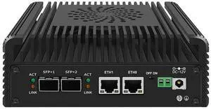 CWWK Mini PC N100 Firewall Hardware 2 x 10GbE SFP+, 2 x i226V 2.5GbE LAN OPNsense Appliance,AES-NI, 2HD, TypeC, TF Card Slot, M.2 WiFi Slot,NO RAM NO SSD