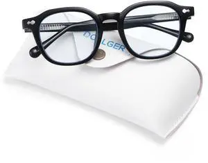 Dollger Blue light Glasses for Women Men Non-prescription Square Frame Computer Screen Blue light Blocking Eyeglasses Black
