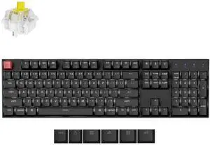 Keychron K10 Full Size Layout White LED Backlit Hot-Swappable Mechanical Keyboard for Mac Windows, 104-Key Bluetooth Wireless/USB Wired Computer Keyboard with Keychron Super Banana Switch(Version 2)