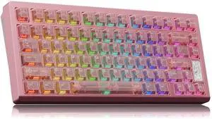 OOCTPK Chilkey Slice75 HE Gaming Keyboard: Hall Effect Aluminum Keyboard with Flux Switch, Rapid Trigger, 8K Polling, Per-Key RGB Gaming Magnetic Switch Key Board for Gaming (Translucent Pink)