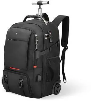 Travel Vacuum Backpack with Wheels for Women Men, 50L Rolling Vacpack Backpack with Vacuum System, Laptop Compartment, TSA Lock, Dry-Wet Pocket Luggage suitcase, Air Travel, Weekend Trips