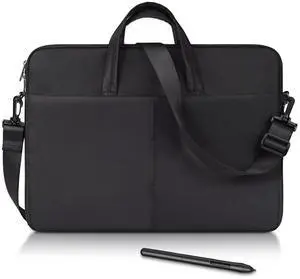 Drawing Tablet Sleeve Bag for Huion Kamvas Pro 16, Wacom Cintiq 16, XP-Pen Artist15.6 Pro, Graphics Tablet Shoulder Case with Strap, Black