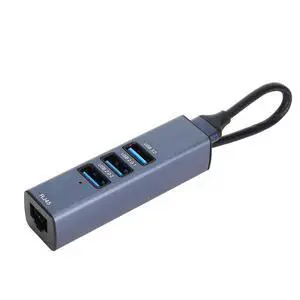 KLLJRFW USB 3.0 Hub, USB Hub 4 Ports Docking Station Extender Extension Adapter 100Mbps 5Gbps USB to Ethernet 4 Port USB Hub Splitter for Laptop Tablet PC Computer