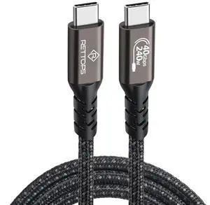 RETTOPS USB-C Fast Charging & Data Transfer Cables  High-Speed, Durable Braided Design, Multiple Connector Options (1.5m)