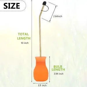 DustFlux Powder Duster/Large Diatomaceous Earth Bulb Duster/Powder Applicator - Diatomaceous Earth Bulb Duster/Applicator(Orange)