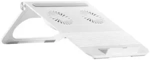 OKUMEYR Multipurpose Laptop Cooling Stand with Dual Fans Notebook PC Holder for Enhanced Heat Dissipation Non Slip Design Compact Portable for Home and Travel Use