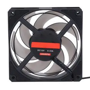 SENECESLI Computer Case Fan, 4 Pin PWM Bearing PC Case Cooler Fan Low Noise with 7 Blades, 120mm 3000RPM Quiet MFDB Cooling Fan for Desktops, Easy to Install (Black)