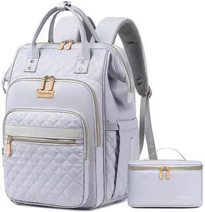 Yunkevivo Lunch Backpack for Women, 15.6 Inch Laptop Backpack for Womens Stylish Nurse, Teacher Work Back pack with Lunch Box Insulated Backpacks Cooler for Women Men Travel Camping Picnics