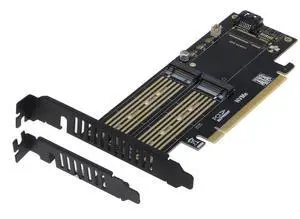 SEDNA - PCIe M.2 NVME and M2 SATA Dual SSD Adapter Card (SSD not Included)