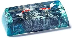 Random Koi Fish Artisan Shift Keycap Ocean Coral Reef SA Profile Custom Keycaps 2.25U Shift Handmade Gaming Resin Key Cap Cherry MX Switch Compatible Mechanical Keyboard Koi Lover Gift