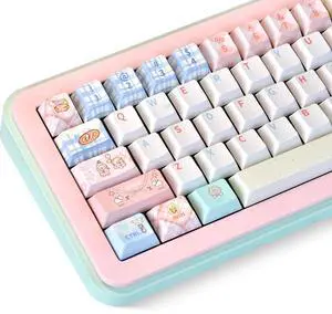 GMKWTL XVX PBT Keycaps 75 Percent, 157 Keys Cute Dye-Sub Keycap Set, Cherry Profile Keyboard Keycaps with Custom Transparent Key caps Compatible with Most ANSI Layout MX Switches Mechanical Keyboard