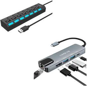Multi Port Splitter and USB C Hub