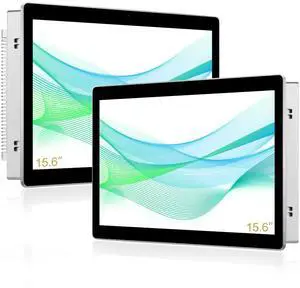 Senisway 15.6 inch Aluminum Flat Embedded Industrial Touch Screen Monitor,HDMI/VGA/DVI Interface, Capacitive Touch Screen Monitor Supports 10 Points Touch,1920 x1080 @ 60Hz