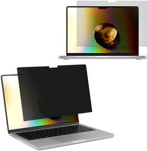 kwmobile Laptop Privacy Screen for Apple MacBook Pro 14.2 2024 M4 A3112 / A3185 / A3401 - Computer Privacy Screen Shield - Laptop Monitor Protector - Anti Glare and Blue Light Blocking