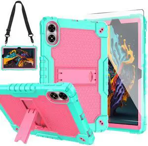 Doemoil case for UMIDIGI G3 Tab Ultra,UMIDIGI G2 Tab,UMIDIGI G1Tab Case, Built in Stand with Screen Protector for UMIDIGI G3 Tab Ultra,G3 Tab/ G2 Tab/G1 tab 10.1" Tablet (Green/Pink/1 PC)