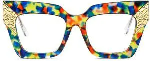 Zeelool Retro Oversized Square Blue Light Blocking Glasses ZJGA652634-02B Flower