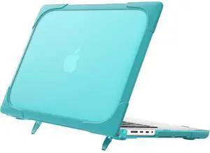 ProCase for MacBook Pro 14.2 inch 2024 M4 A3112 A3185 A3401/Pro 14 2023 2022 2021 M3 A2918 A2992 M2 A2779 M1 A2442 with Pro/Max Chip, Heavy Duty Hard Shell Case with Fold Kickstand -Lightblue