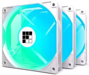 FOIFKIN 120mm PWM ARGB PC Case Fan (White, Reverse 3 Pack)