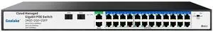 Poe Switch, 24 Ports Gigabit PoE Switch, (24 Ports Gigabit PoE+ 2 Gigabit Uplink+ 2 SFP Slot) Managed Gigabit Ethernet Switch, 24 Poe Ports @360W, Web/APP Smart Managed, Remote Detection/Restart