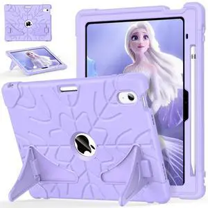 MARIWIVI Case for iPad (A16) 11th Gen 11 inch 2025/ iPad 10th Generation 10.9 inch 2022 with Pencil Holder/Kickstand, Kid Friendly Shockproof Protective Cover for iPad 11th/ 10th Gen (Light Purple)