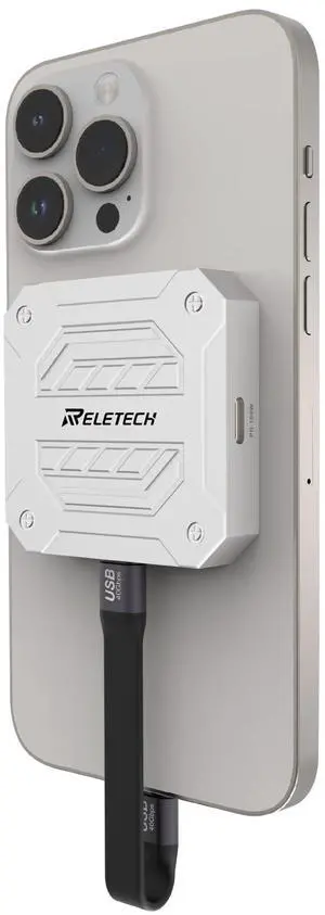 Reletech 1TB Elite9 pro Magnetic Portable SSD Up to 1000MB/s, USB 3.2 Gen 2x1 10Gbps, Supports 4K ProRes HDR, Magnetic External SSD for Smartphone, PC, Tablets, PS5, Laptop (White)
