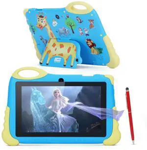C idea 7 inches Tablet for Kids Age 3-7,Android 13 Kids Tablet, Pre-Installed Learning Educational Apps Todder Tablet, HD IPS Screen for Eye Protection,BT, WiFi, Dual Camera, Gift for Kids (Blue)