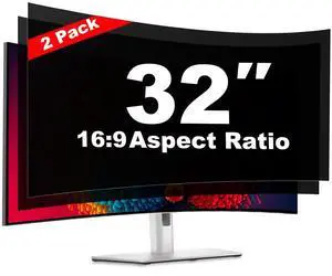 Pozlle 32 Inch Computer Privacy Screen Shield [2 Pack] for 16:9 Widescreen Desktop Monitor - Anti-Glare Blue Light Privacy Filter and Anti Spy Privacy Screen Protector Film
