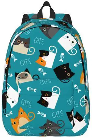 Duduho Cute Cats Backpack 17.7 Inch Laptop Backpack Travel Hiking Daypack Multipurpose Bookbag For Men Women