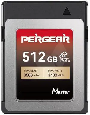 PERGEAR 512GB Cfexpress 4.0 Type B Memory Card(Master Series),3500MB/s Write Speed & 3400MB/s Read Speed,8k RAW Video Recording & Photo,Compatible with C500 Mark III,1DX Mark III;Z6,Z7II,Z9,D850;DC-S1