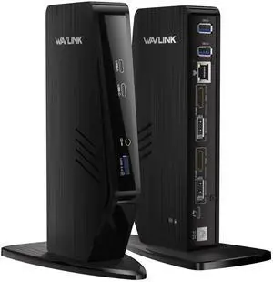 WAVLINK USB C Docking Station Dual Monitor, Dual 5K/4K@60Hz Displaylink Docking Station for M1/M2/M3/M4 Mac or Windows, 13-in-1 Laptop Dock with 2X HDMI, 2X DP, 130WPD, Gigabit Ethernet, 5X USB, Audio