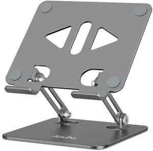 Aoviho Adjustable Tablet Stand Holder for Desk, Desktop Tablet Holder, Foldable Aluminum Tablet Mount for iPad pro 12.9, iPad Air Mini, Samsung Galaxy Tabs Z Fold Kindle Fire,4-12 inch, Grey