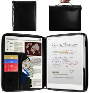 E NET-CASE Case for Remarkable Paper Pro Tablet 11.8 inch (2024 Released) - Business Handheld Design Upgraded PU Leather Cover for Remarkable Paper Pro Digital Paper with Zipper & Pen Holder (Black)