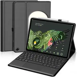 Touch Keyboard Case for Google Pixel Tablet 11 Inch, Magnetic Keyboard for Pixel Tablet 2023/2024 with Trackpad, Detachable Keypad, Protective Cover with Stylus Pen Holder & Speaker Dock, Black