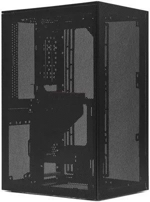 SSUPD Meshroom S V2 Mini-ITX Gaming PC Case (SFF), Full Mesh Panel with PCIE 5.0 Riser Cable, Compatible ATX MB/RX9070/5090/280mm AIO, USB Type-C (Black Variant B)