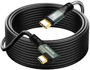 YOTETION USB C-C 25ft 90° Right Angle Cable Type C 4K60Hz Aluminum Connector, Aluminum Alloy Case, 100W PD Fast Charging & Data Sync (10Gbps) Available for MacBook, iPad Pro, Galaxy S24
