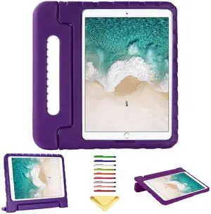 UUcovers Kids Case for iPad Pro 10.5" 2017 & iPad Air 3rd Gen 10.5 inch 2019, with Rotating Handle/Stand Soft Shockproof EVA Drop Proof Lightweight Kids Girl Boy Kickstand Protective Cover,Purple