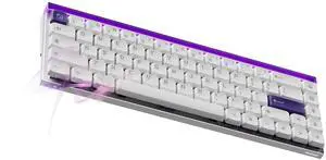 MelGeek MADE68 Air Wired Keyboard, Hall Effect Magnetic Switch Low-Profile Gaming Keyboard, 65% Compact Rapid Trigger, Hot-Swappable, RGB Snap Tap & Adjustable Actuation, Online HIVE Custom (Purple)