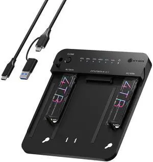 M.2 NVMe & SATA SSD/HDD Docking Station, ICY BOX USB-C 10Gbps Clone Station for M.2 NVMe SSD + SATA 2.5/3.5 SSD & HDD Converter, Offline Cloning, Tool-Free, Two-Way Cloning