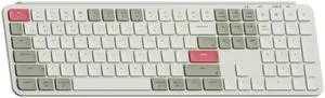Keychron B6 Pro Ultra-Thin Wireless Keyboard, Full-Size ZMK with Numeric Keypad Quiet Typing, 2.4 GHz/Bluetooth 5.2/Wired Connection Long Battery Life, Compatible with Mac Windows Linux - Retro Red