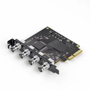 Unisheen 4-Channel Quad SDI PCIe Video Capture Card,Ultra-Low Latency for Multi-Channel Live Streaming, Video Conferencing, Teaching, and Broadcasting