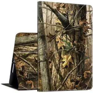 Case Fits All-New Amazon Kindle Fire HD 8 & 8 Plus Tablet(12th Generation/10th Generation, 2022/2020 Release) 8" Slim Lightweight PU Leather Smart Stand Cover Case with Auto Wake/Sleep,Camouflage Tree