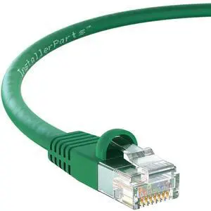 InstallerParts CAT6 Cable UTP Booted - Green, 3 FT, 10 Pack - Professional Series - 10Gbps, Cat6 Ethernet Cable, Network, Internet