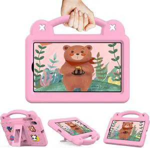 Golden Sheeps Kid Friendly Case Compatible for Walmart Onn 7 Inch Gen 4 2024 (Model:100135924) Shockproof Ultra Light Weight Convertible Handle Stand Cover (Pink)