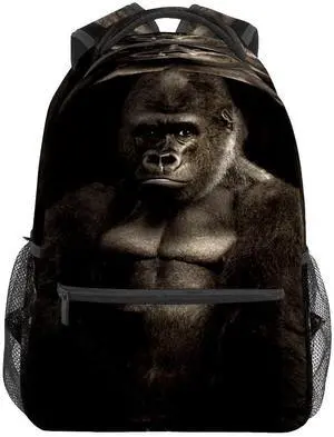 College Bookbag Monkey Animal School Bag Business Laptop Backpack Travel Hiking Daypack Large Diaper Bag for Adult Girls Boys