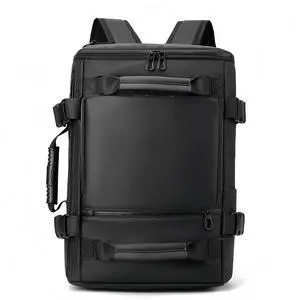 RichMoro Carry On Backpack Travel Backpack for Men & Women, Durable Convertible Duffle Bag Fit for 16 Inch Laptop for Fitness, Travel (Black)